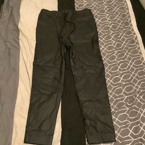 Black Leather Jogging Pants